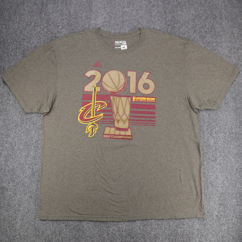 Adidas Cleveland Cavaliers Mens 2016 NBA Champions Locker Room Tee Gray 2XL